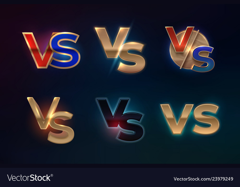Versus logo set vs letters for sport competition vector image Versus logo set vs letters for sport competition