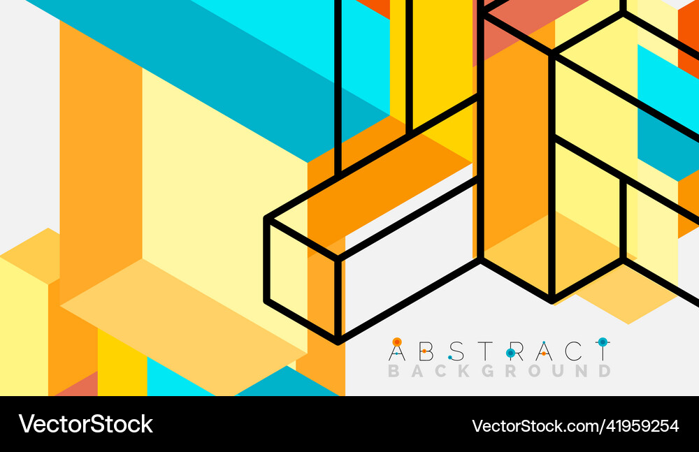 Abstract background 3d cubes cubic elements Vector Image