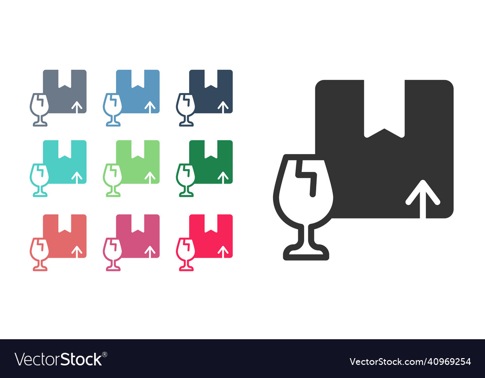 Black delivery package box with fragile content Vector Image Black delivery package box with fragile content