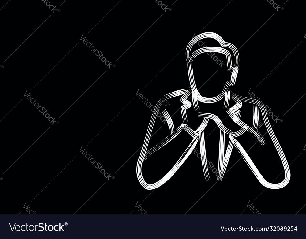 Businessman working character with sapce text