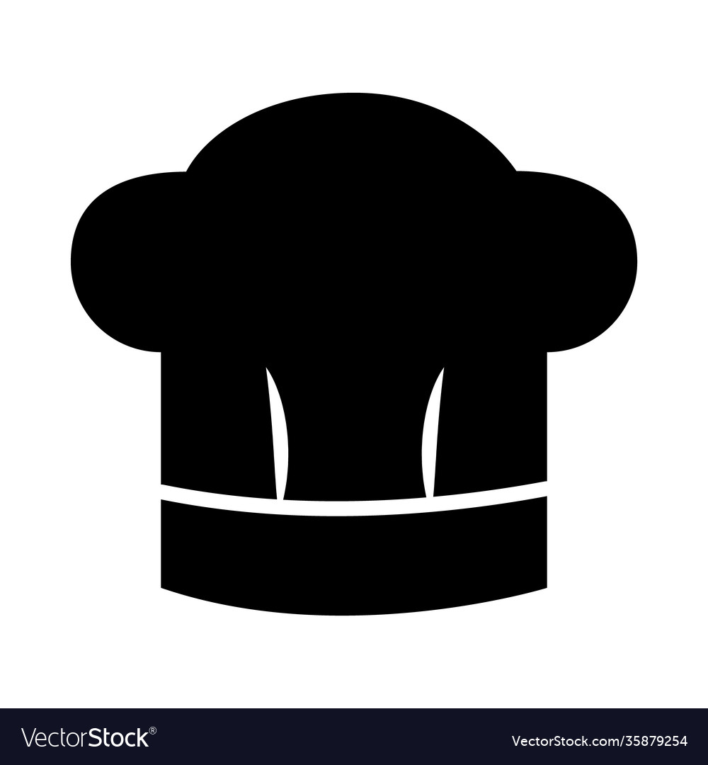 Chef hat icon silhouette style