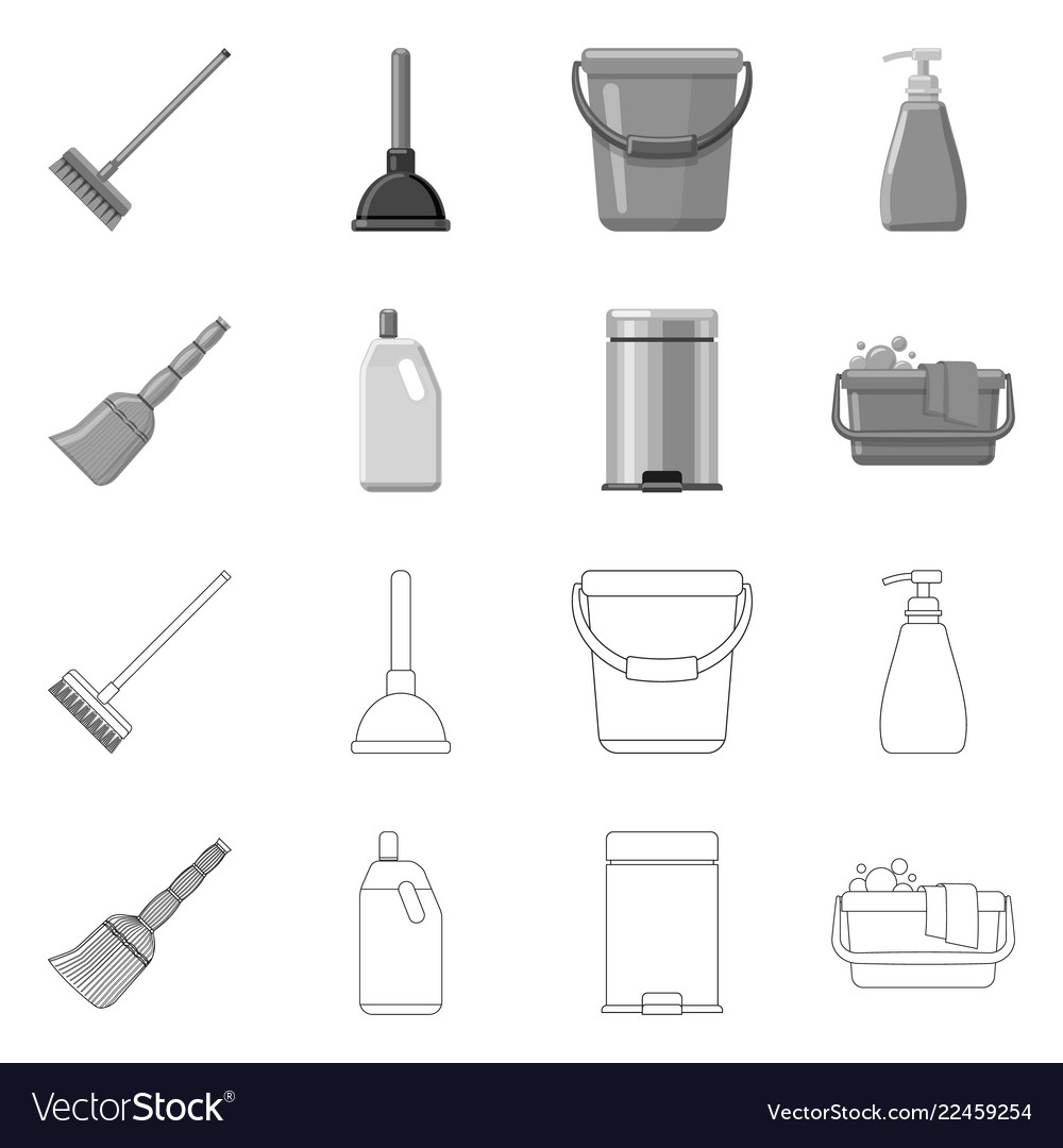 Isolated object of cleaning and service icon set Vector Image Isolated object of cleaning and service icon set