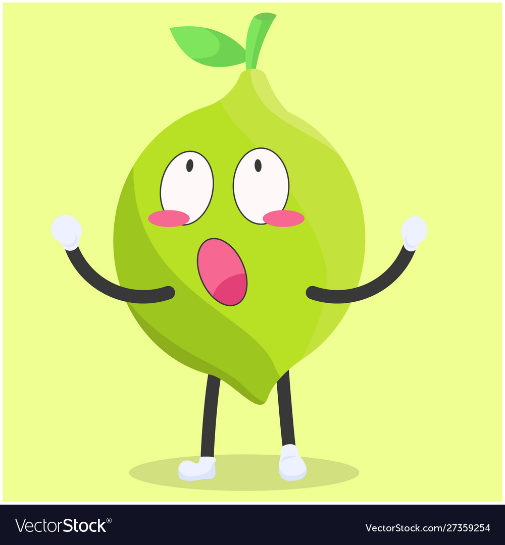 Lemon character with open mouth expression vector image Lemon character with open mouth expression