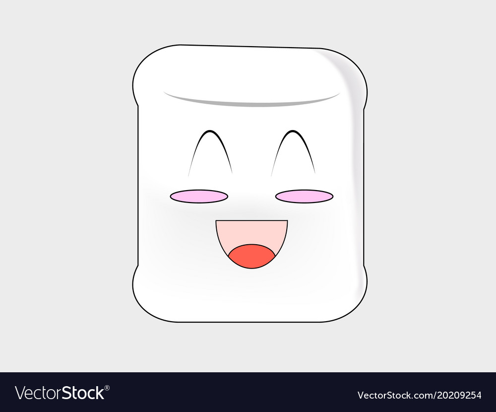 Marshmallow cartoon with tenderness on the face Vector Image