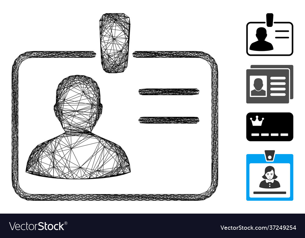 Network user badge mesh vector image Network user badge mesh