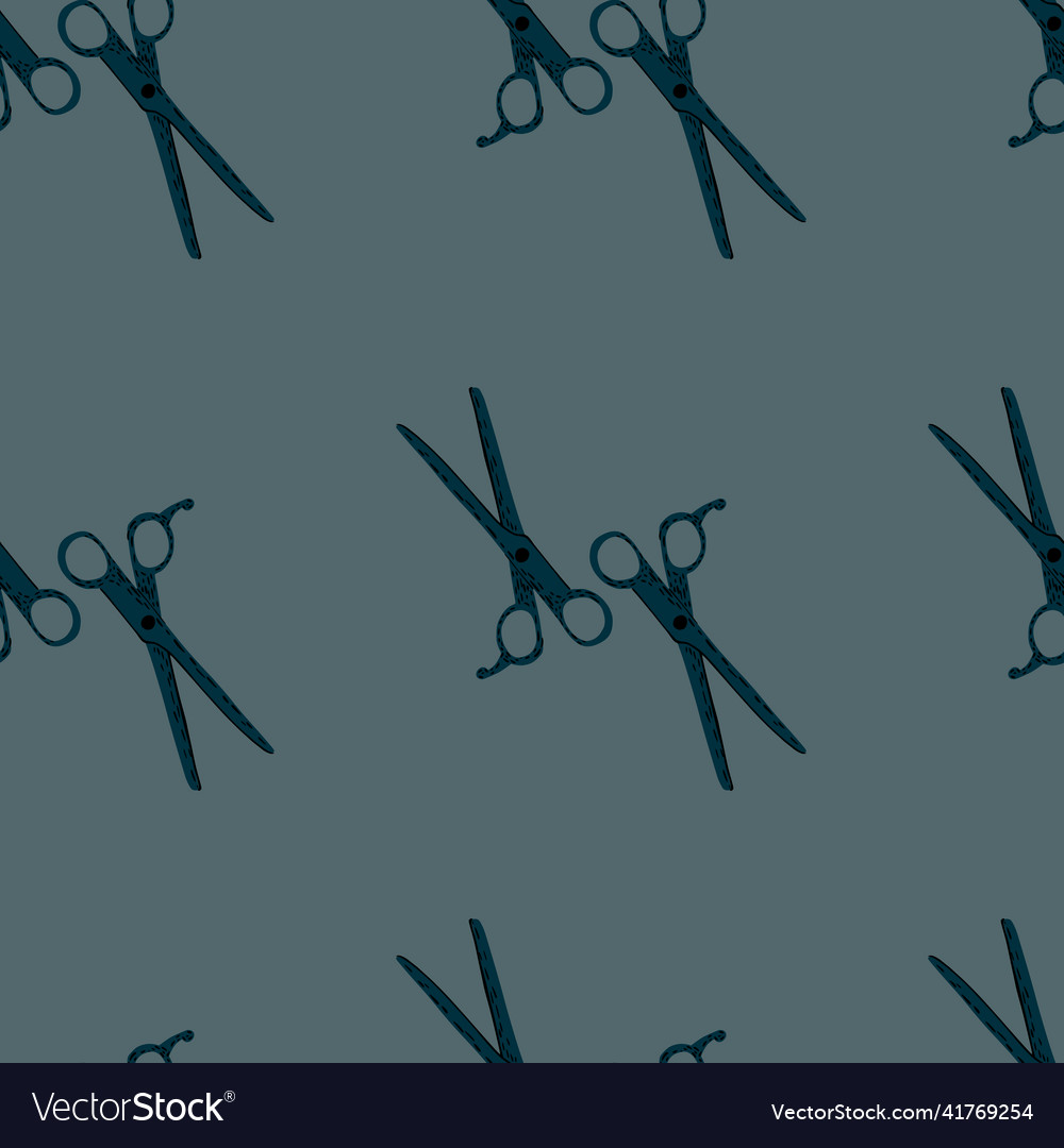 Scissors seamless pattern retro salon background vector image Scissors seamless pattern retro salon background