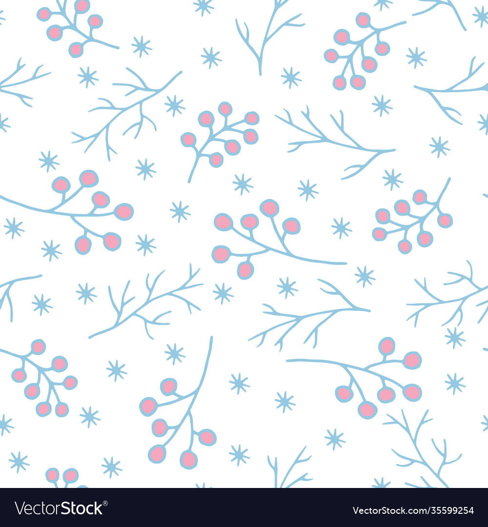 Seamless pattern with winter branches