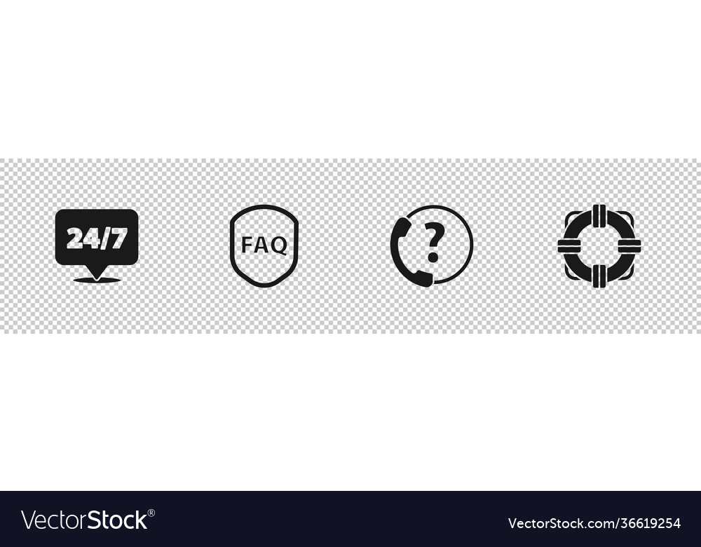 Set clock 24 hours shield with text faq vector image Set clock 24 hours shield with text faq