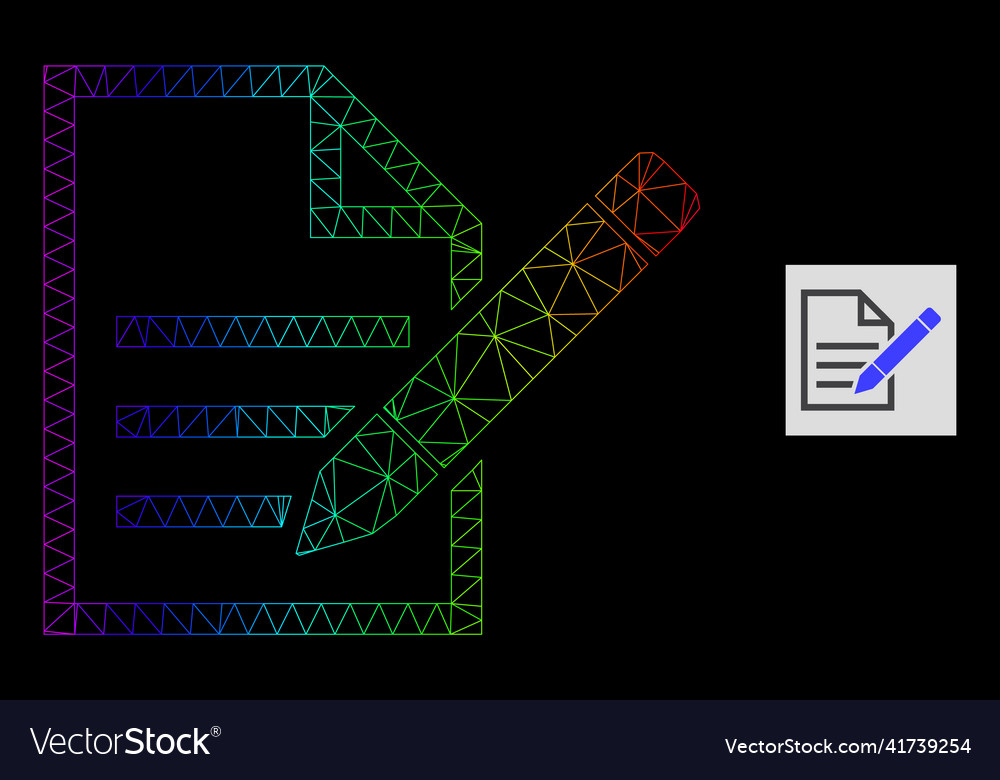 Spectral gradient polygonal mesh edit text page vector image Spectral gradient polygonal mesh edit text page