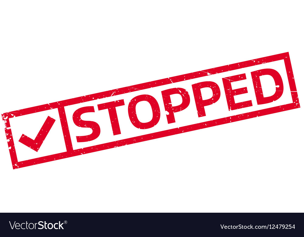 Stopped Rubber Stamp - Halt