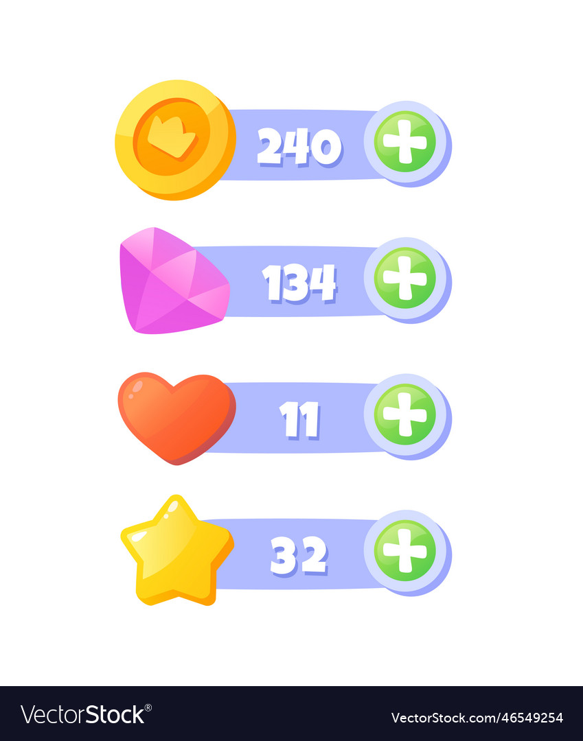 Ui counters for game set