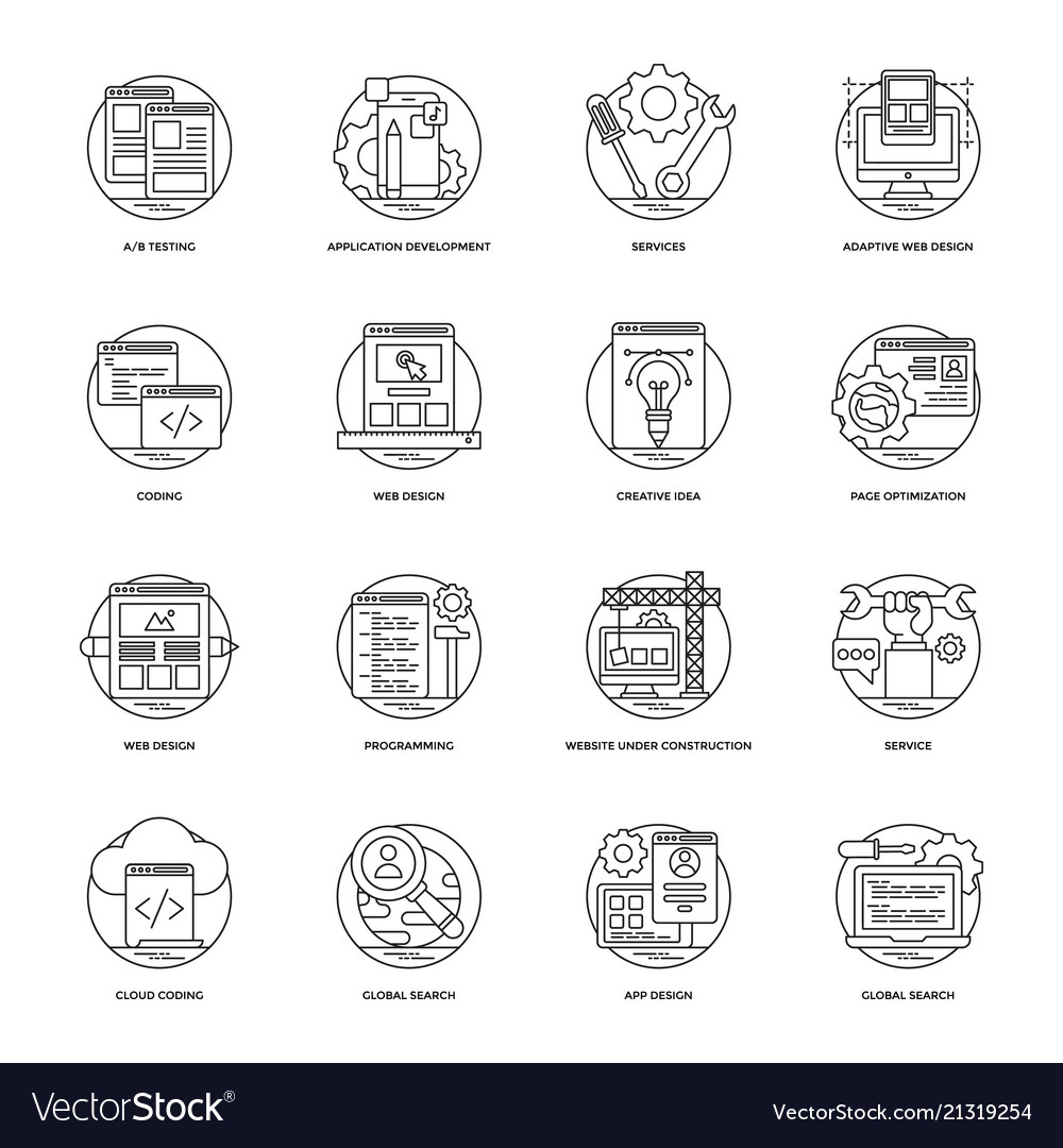 Web Development Line Icons