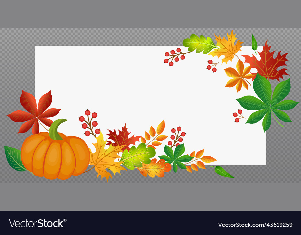Autumn web template transparent background vector image Autumn web template transparent background