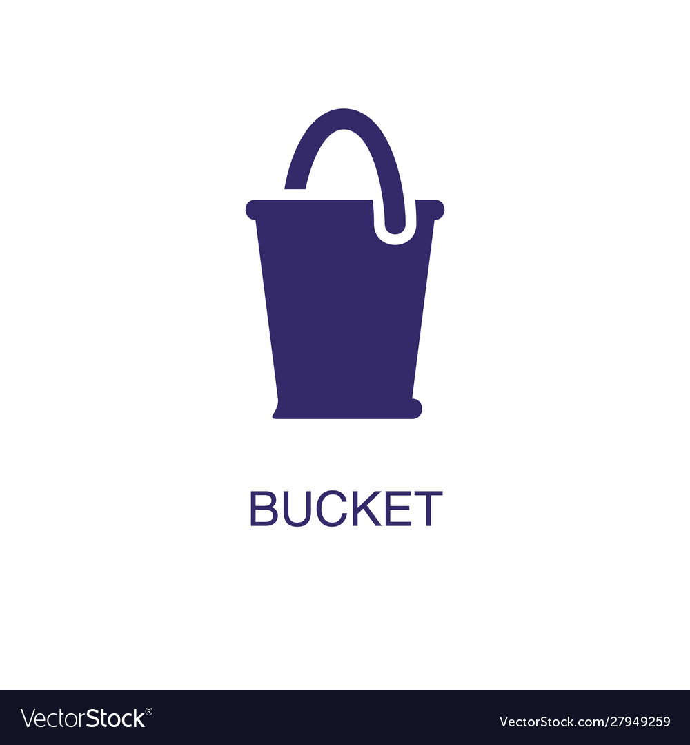 Bucket element in flat simple style on white