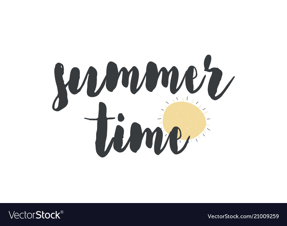 Card with calligraphy lettering summer time