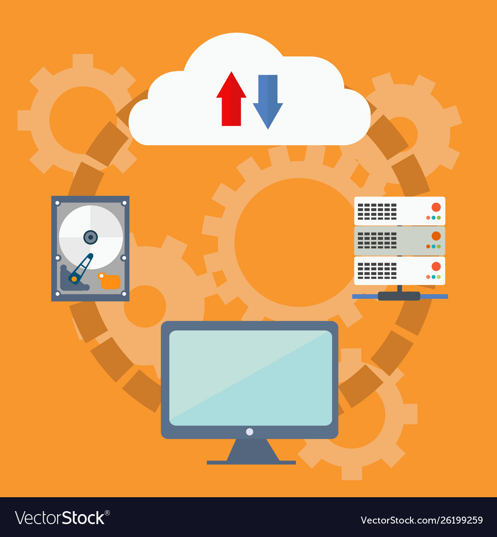 Cloud computing technology concept vector image Cloud computing technology concept