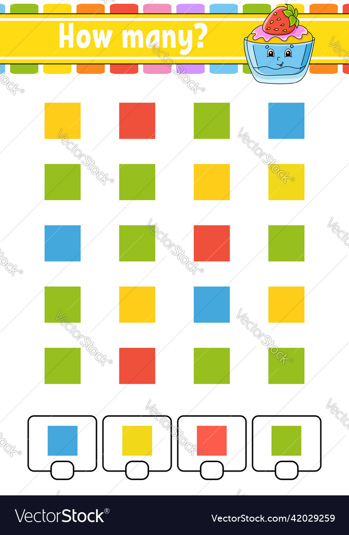 Counting game for children happy characters vector image Counting game for children happy characters