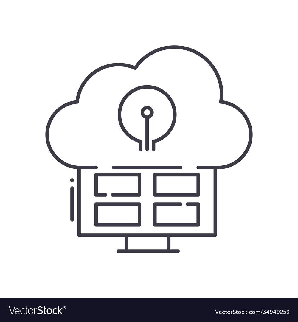 Data center icon linear isolated