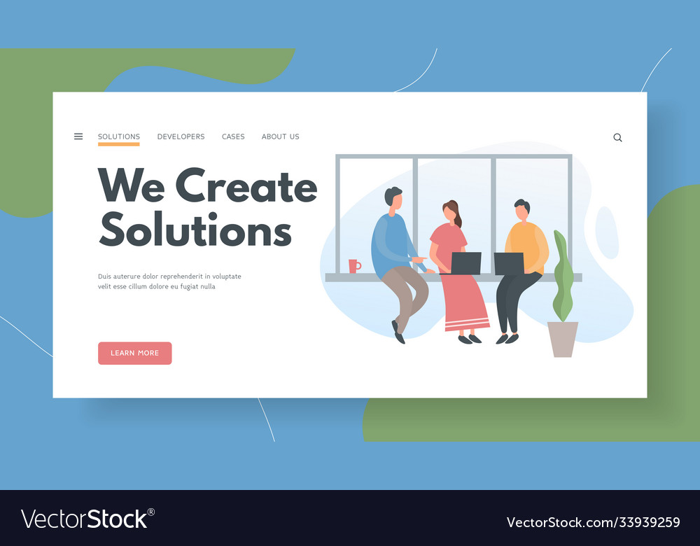 Development team creatively solve tasks project vector image Development team creatively solve tasks project