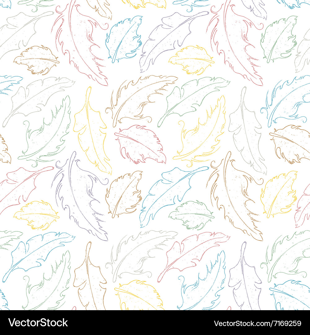 Feathers seamless background Royalty Free Vector Image