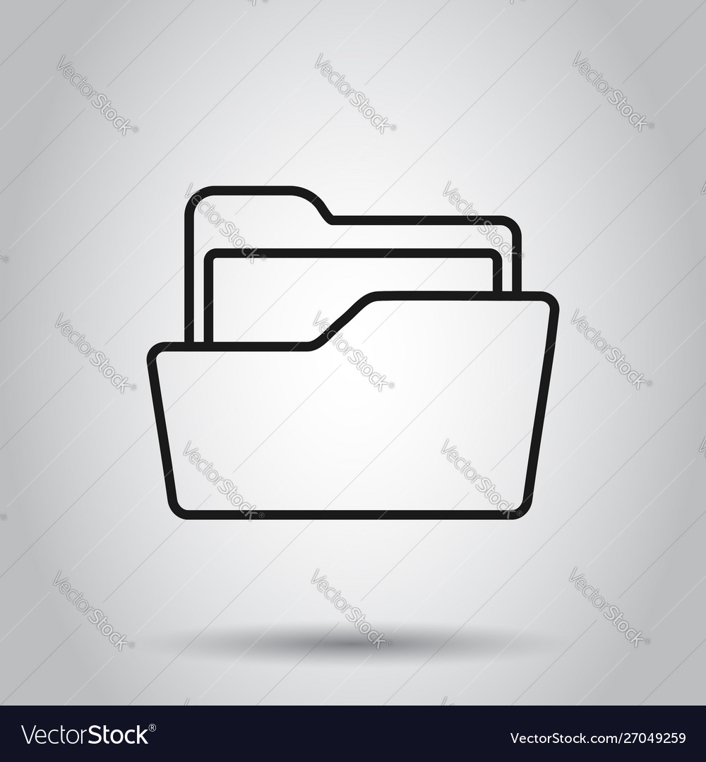 File folder icon in flat style documents archive