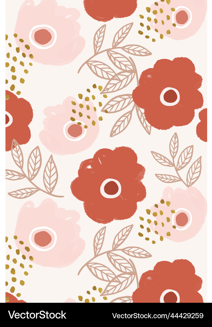 Floral pattern background hand drawn Royalty Free Vector