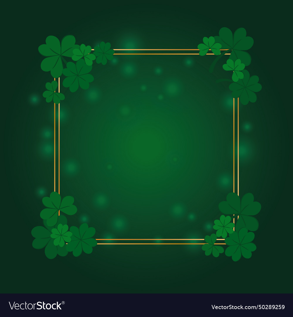 Frame with clover on a green background Vector Image Frame with clover on a green background