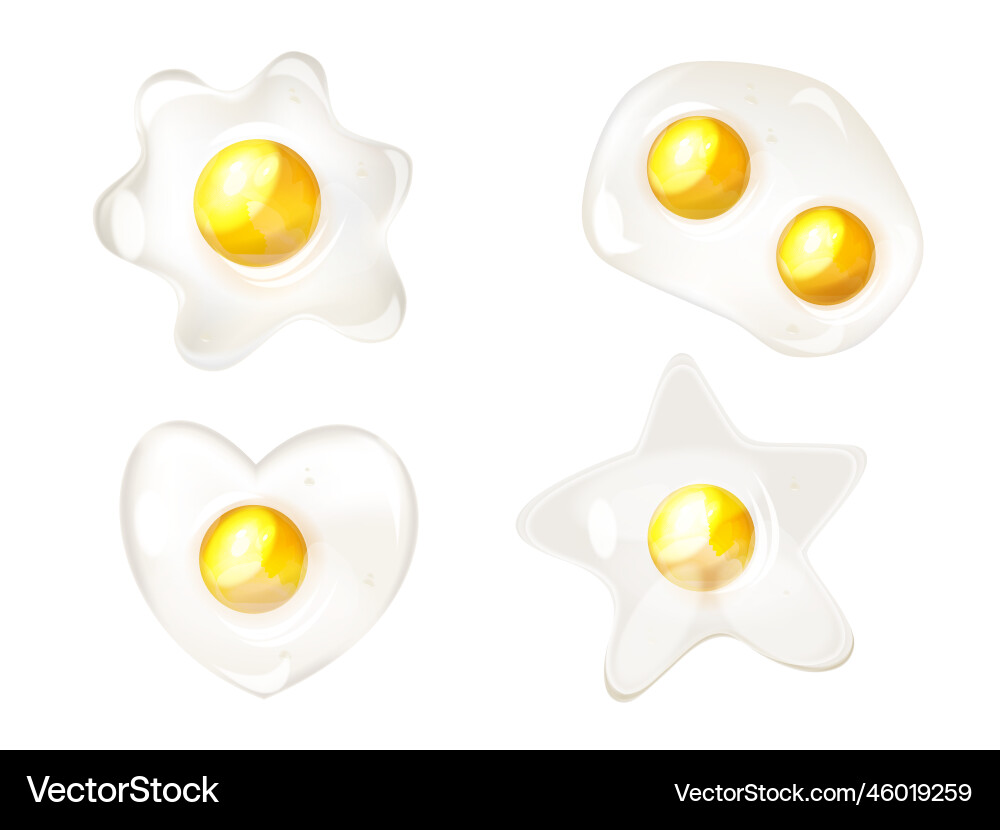 Fried eggs set Royalty Free Vector Image - VectorStock