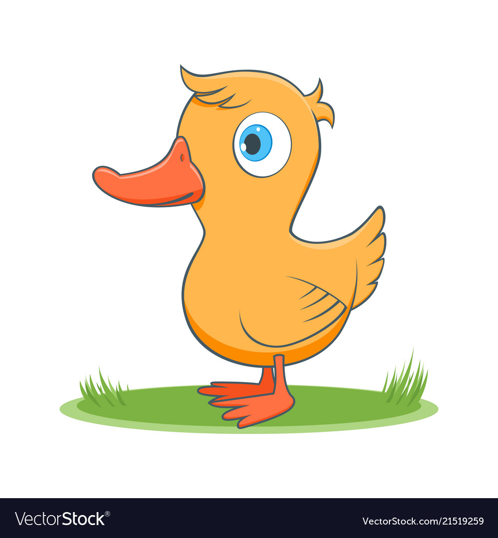 Happy cartoon duck Royalty Free Vector Image - VectorStock Happy cartoon duck Royalty Free Vector Image - VectorStock