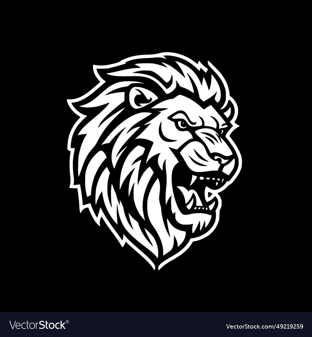 Lion - black and white isolated icon