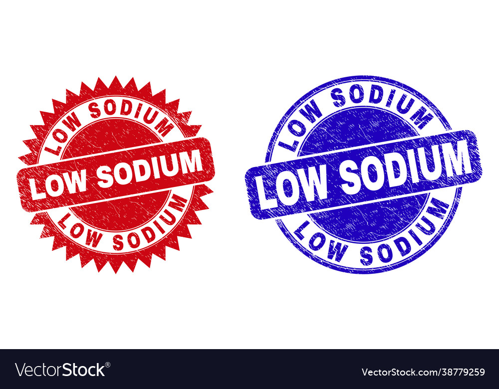 Low sodium rounded and rosette watermarks with Vector Image