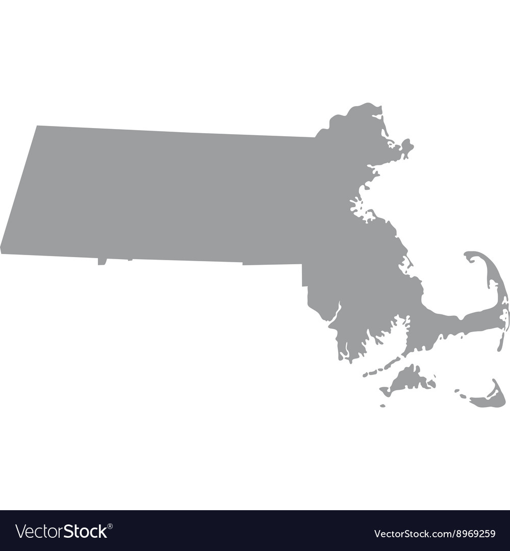 Map of the us state massachusetts Royalty Free Vector Image