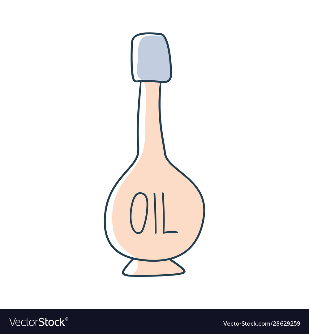 Oil bottle cartoon doodle stock icon in flat