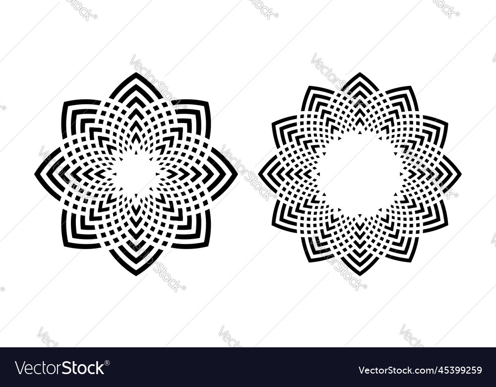 Radial circle patterns vector image Radial circle patterns