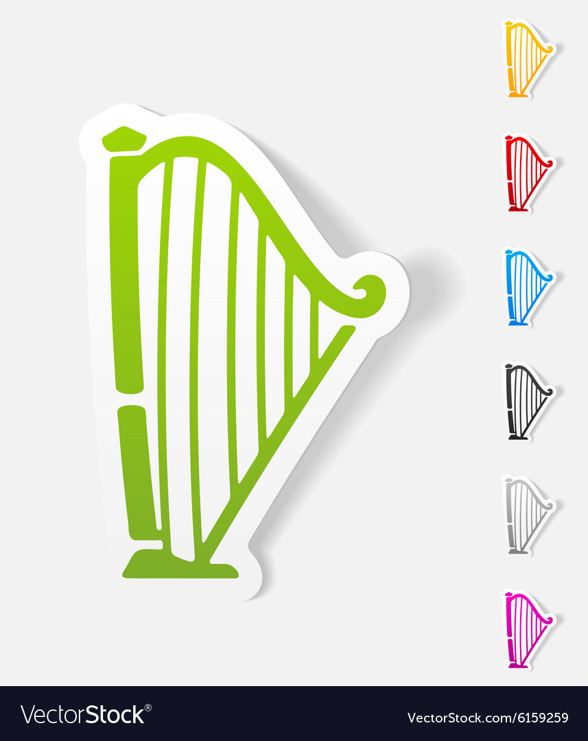 Realistic design element harp