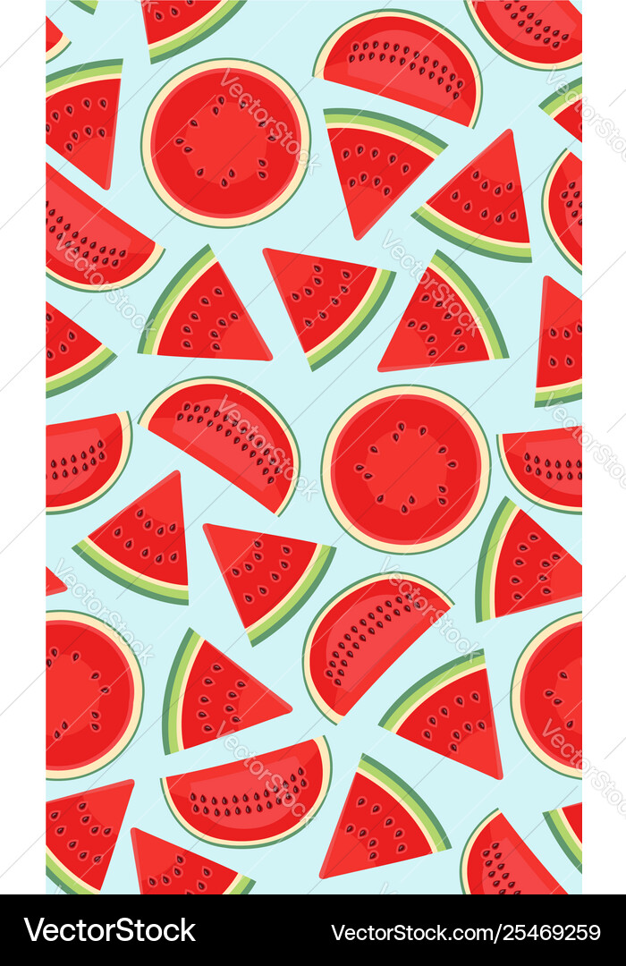 Seamless pattern with watermelons slice Royalty Free Vector