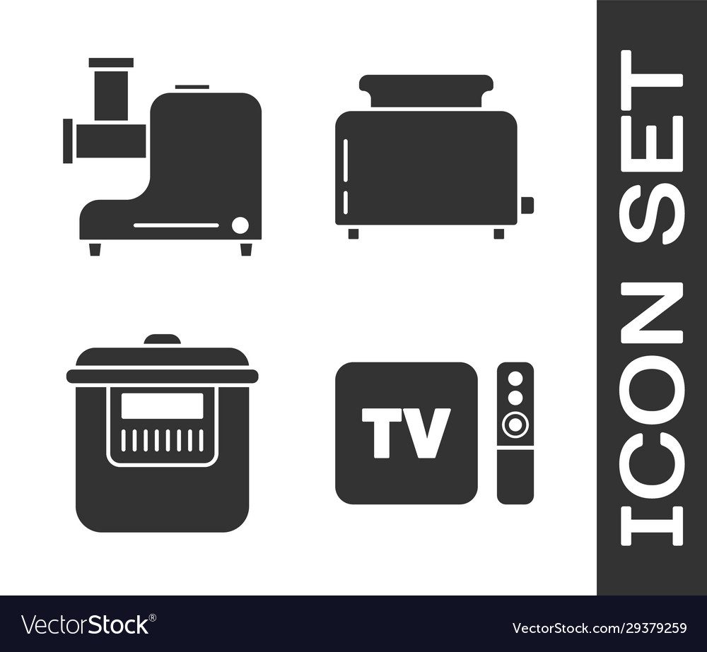 Set tv box receiver and player with remote vector image Set tv box receiver and player with remote