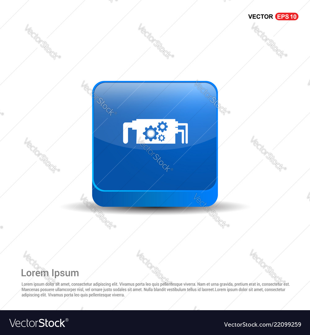 Setting icon - 3d blue button