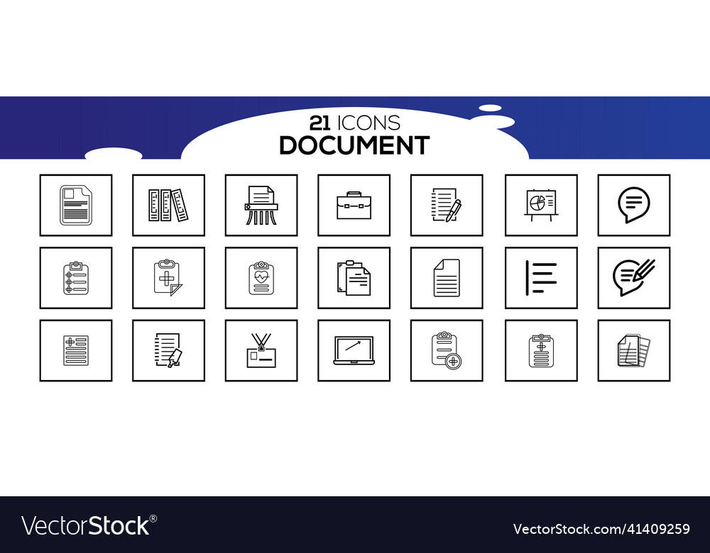 Simple set of document line icon