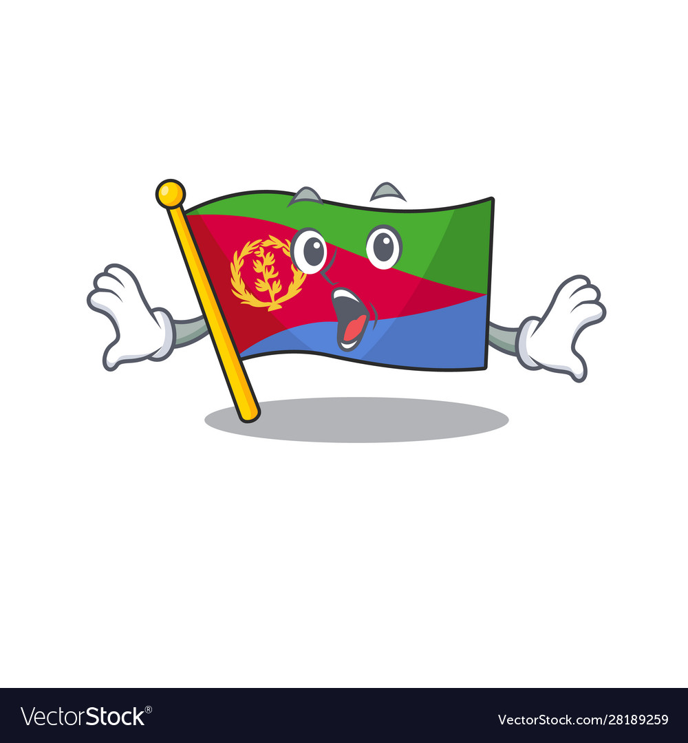 Surprised flag eritrea face gesture on cartoon