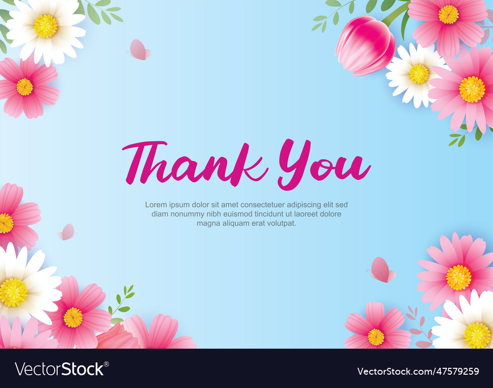 Thank You Lettering Greeting Card Thank You Vector Image