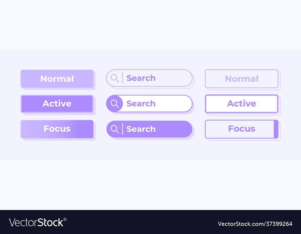 active-and-inactive-options-ui-elements-kit-vector-image