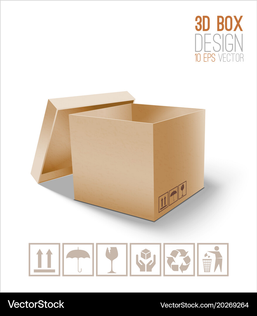 Cardboard box icon Royalty Free Vector Image - VectorStock