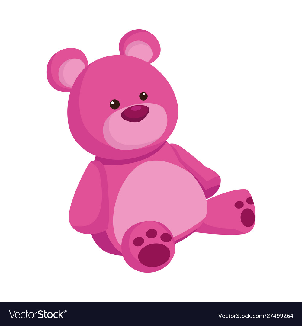 eps10 pink vector bear trap abstract solid art icon isolated on