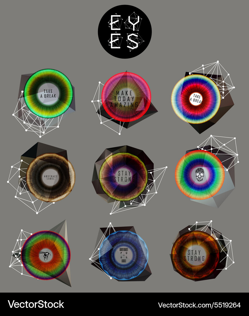 Eyes collection human pupil Royalty Free Vector Image