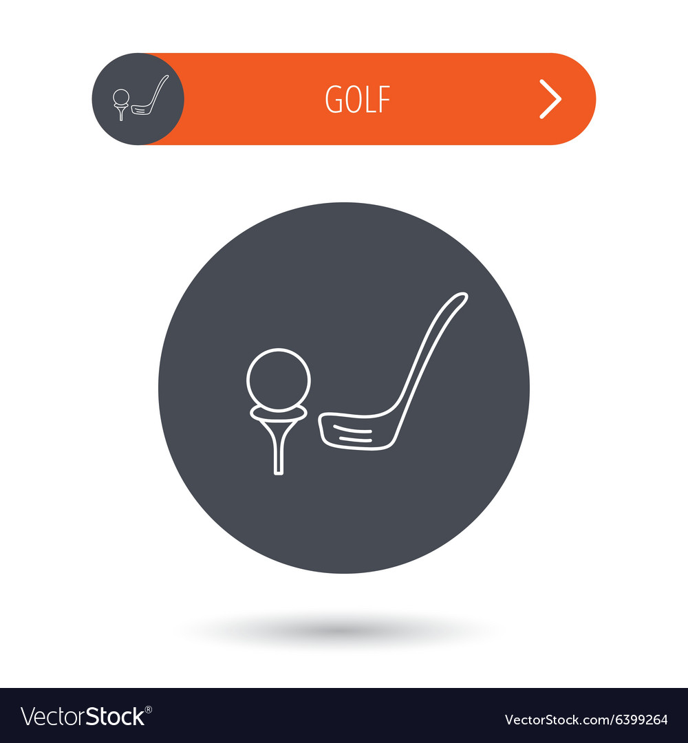Golf club icon golfing sport sign