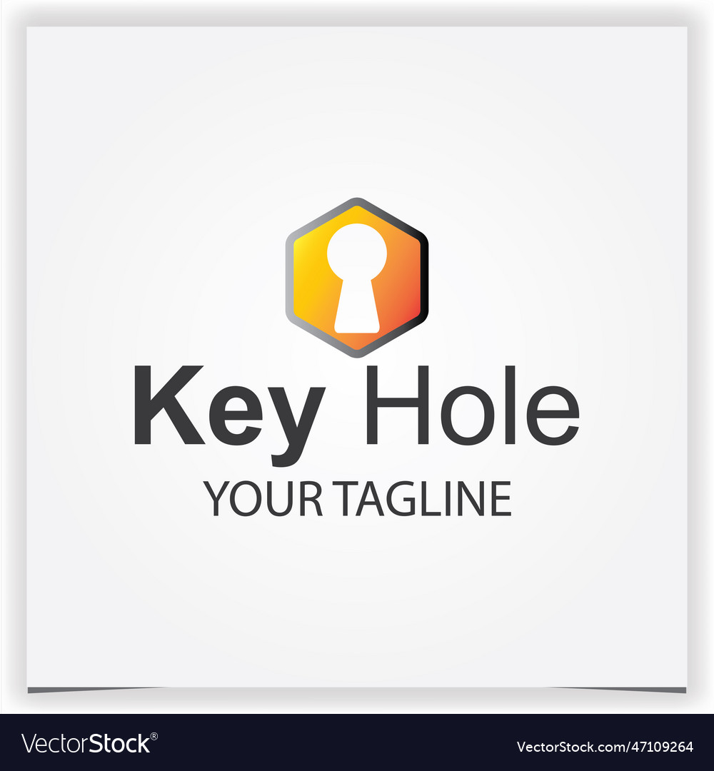 Hexagon key hole logo design premium elegant