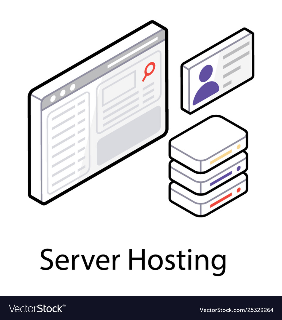 Isometric icon server hosting