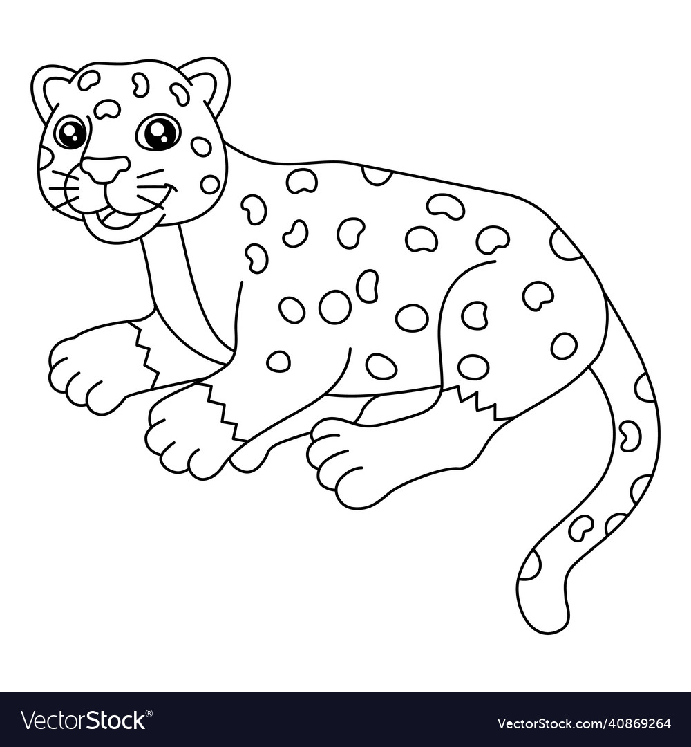 Jaguar coloring page isolated for kids