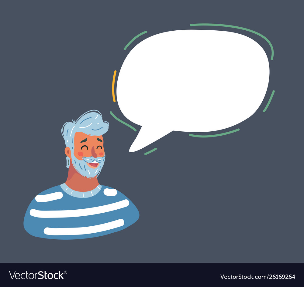 Man face icons with colorful dialog speech bubble